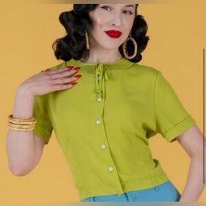 Tatyana Ingrid Blouse in Holly Green